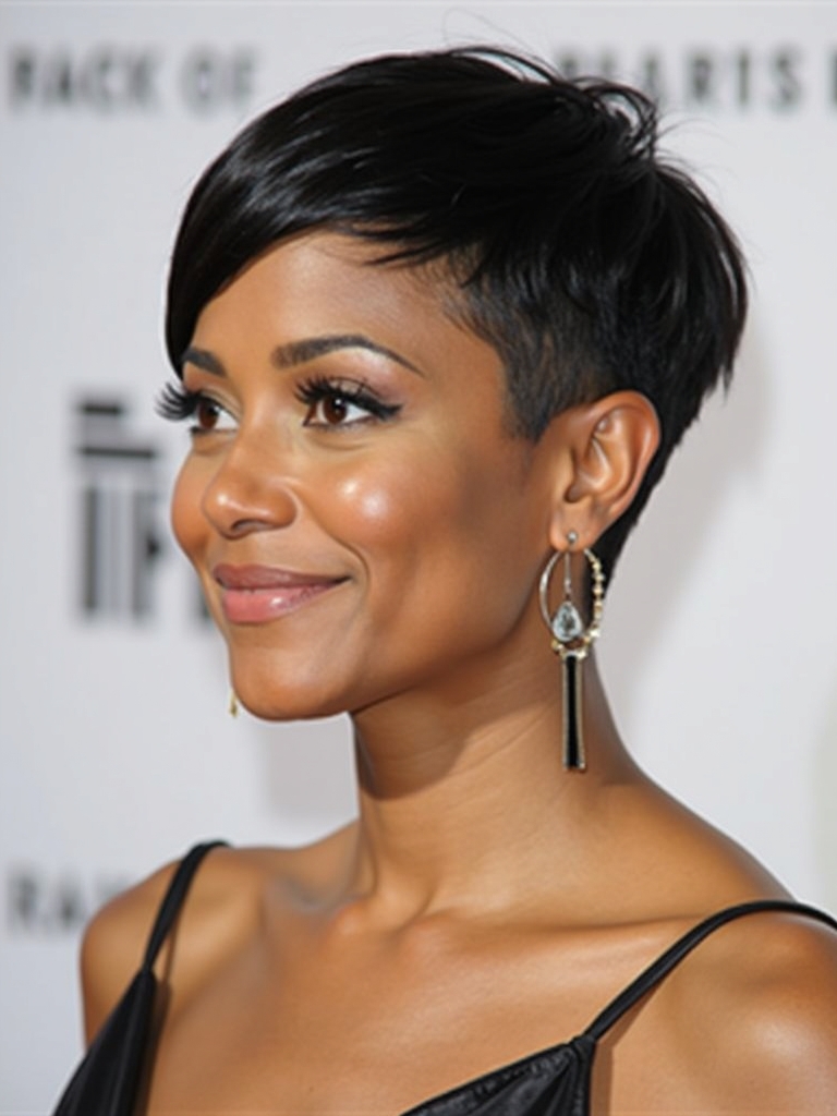 Short Pixie Haircuts Black Women: The Pixie with Baby Bangs