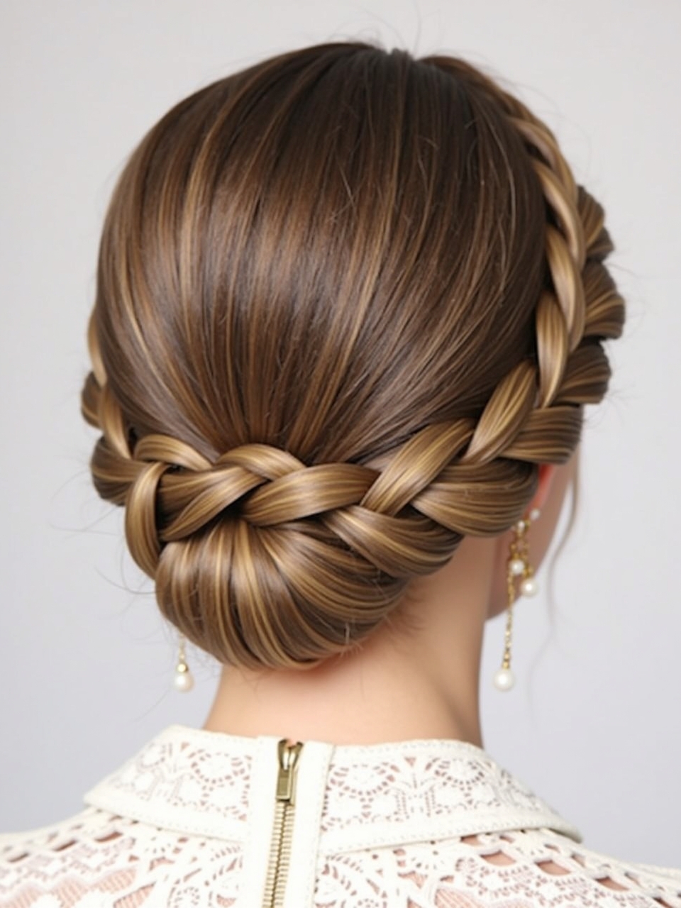 Braids Hair Styles Updo: French Braid Crown Updo