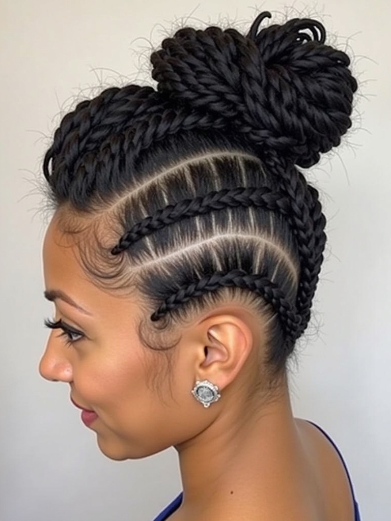 Braids Hair Styles Updo: Cornrow Updo