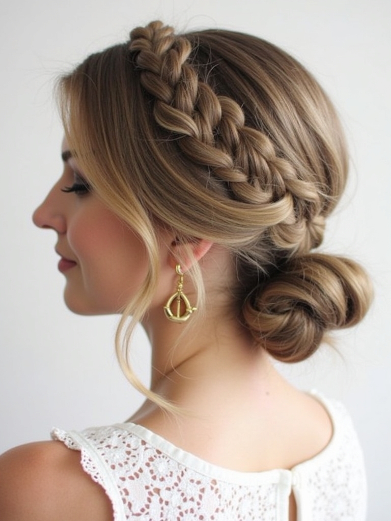 Braids Hair Styles Updo: Knotted Braid Updo