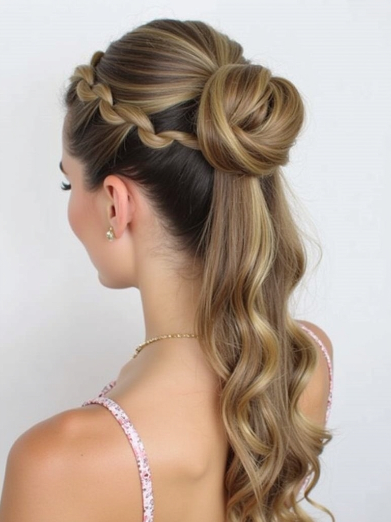 Braids Hair Styles Updo: Pull-Through Braid Updo