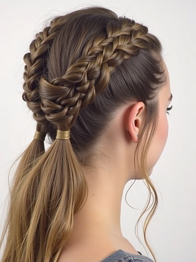 Braids Hair Styles Updo: Milkmaid Braids