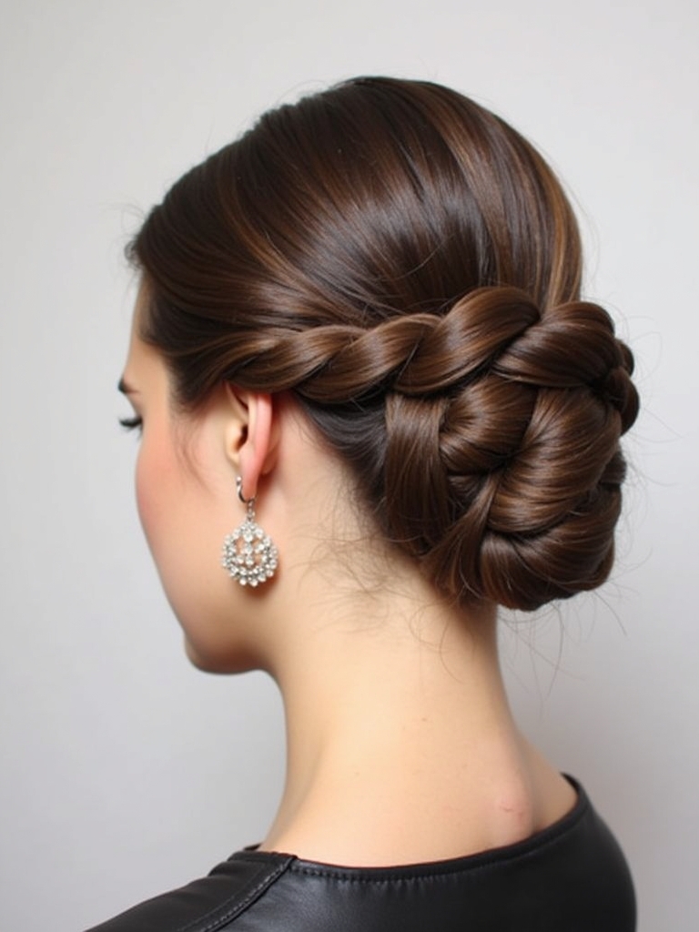 Braids Hair Styles Updo: Side Braid Bun