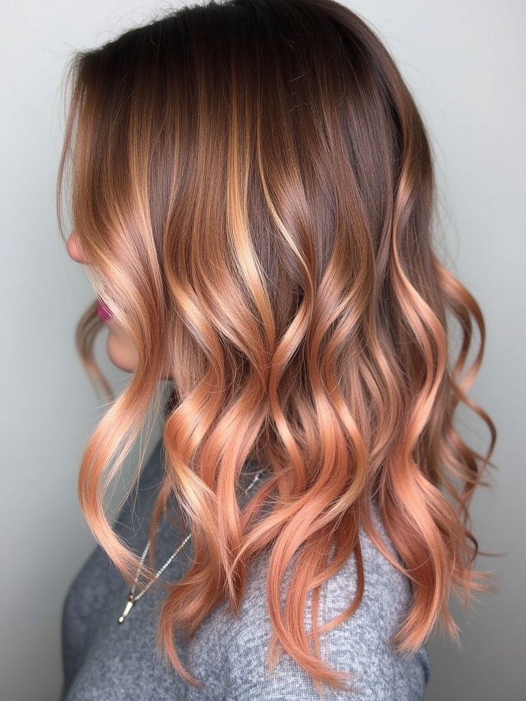 Honey Brown Balayage with Money Piece Highlights