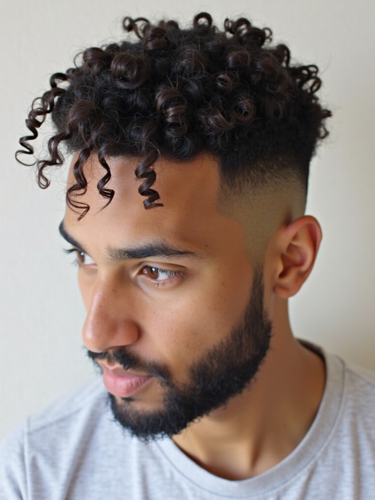 Mens Hairstyles Curly Hair: The Curly Fringe