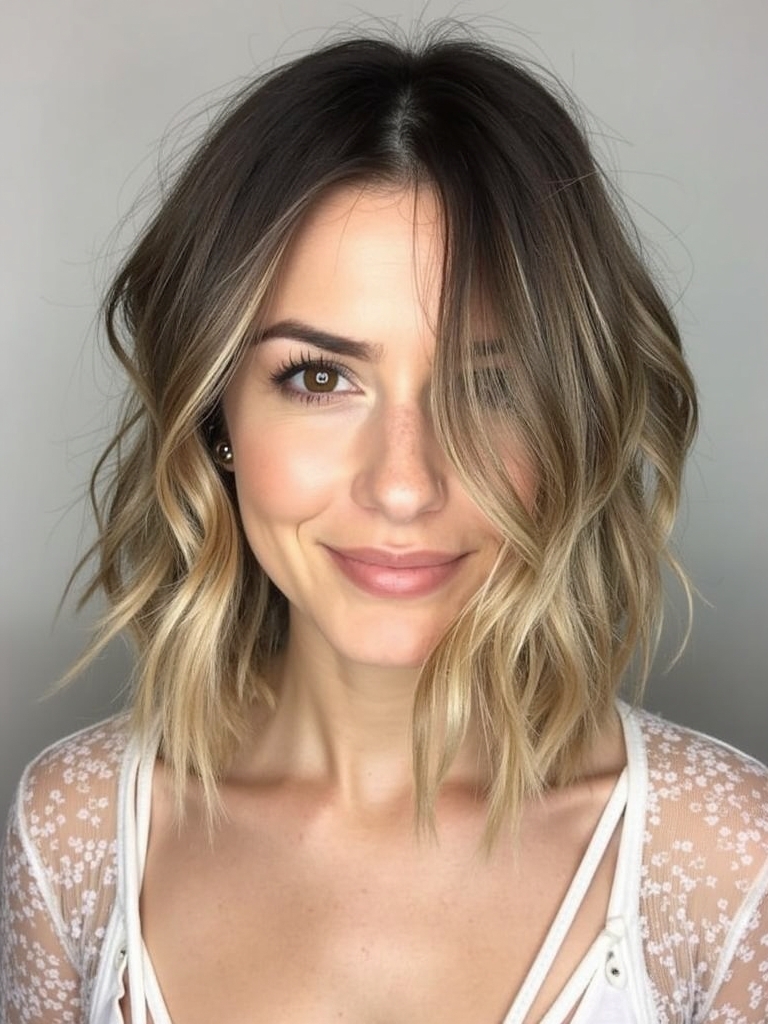 Angled Bob Haircut With Face-Framing Layers