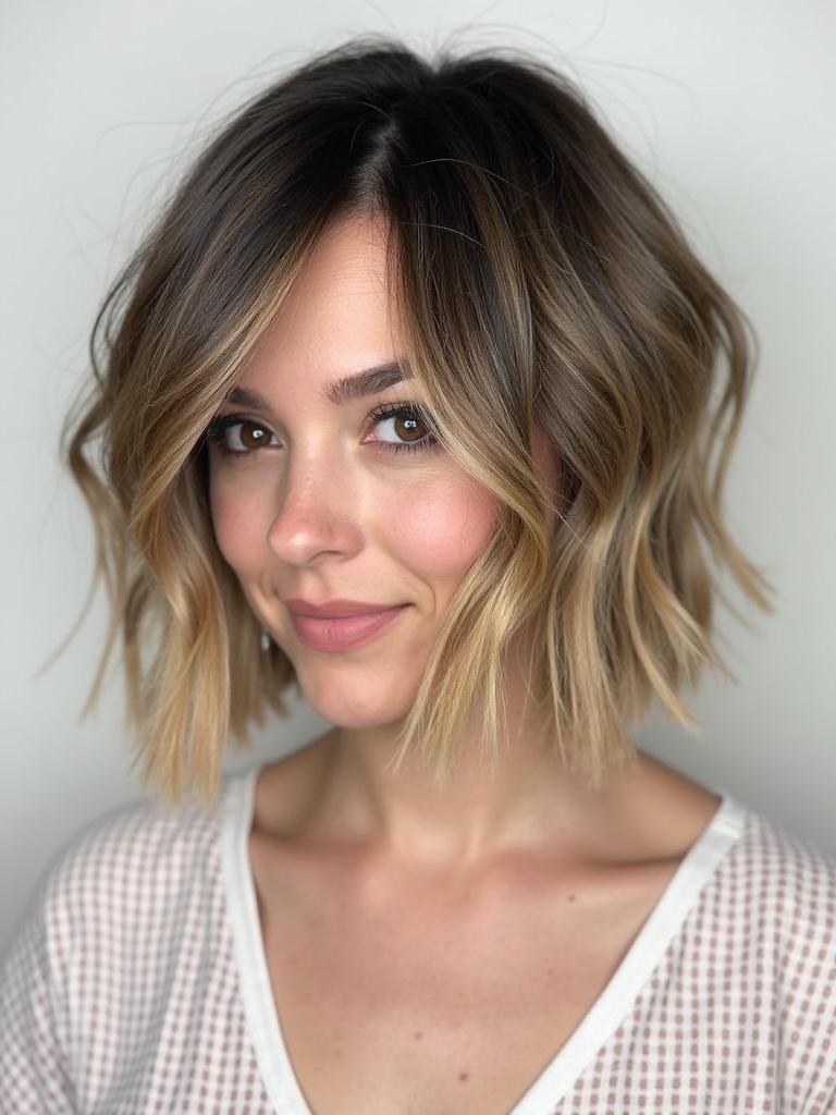 Angled Bob Haircut With A-Line Shape