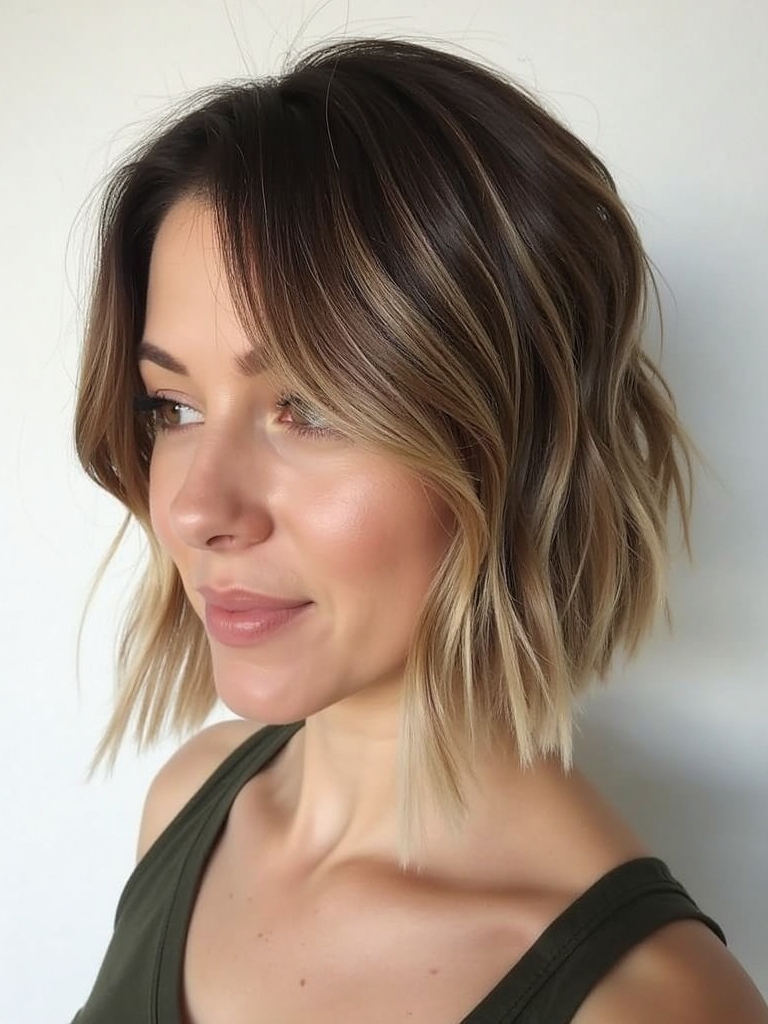 Inverted Angled Bob Haircut