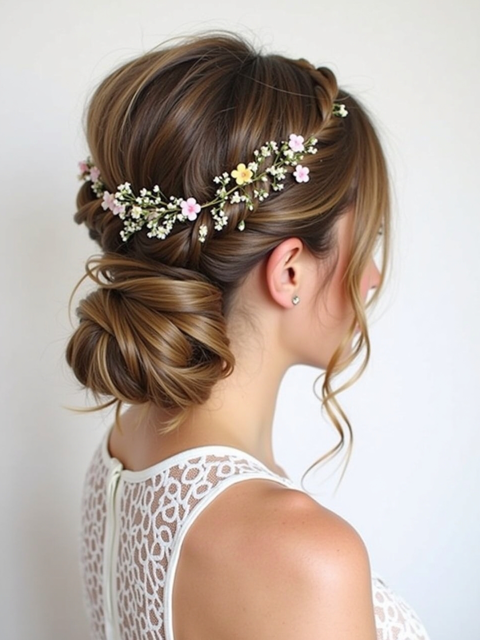 Braids Hair Styles Updo: Waterfall Braid Bun