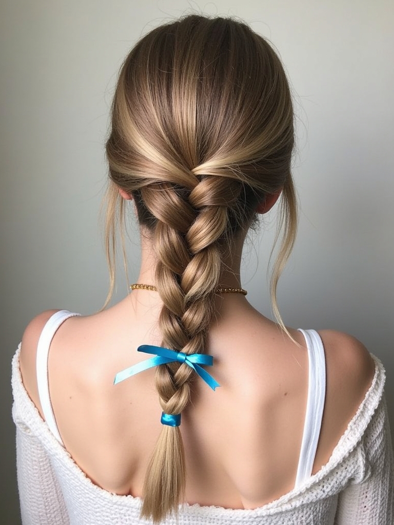 Cute Easy Hairstyles: Half-Up Half-Down with a Braid