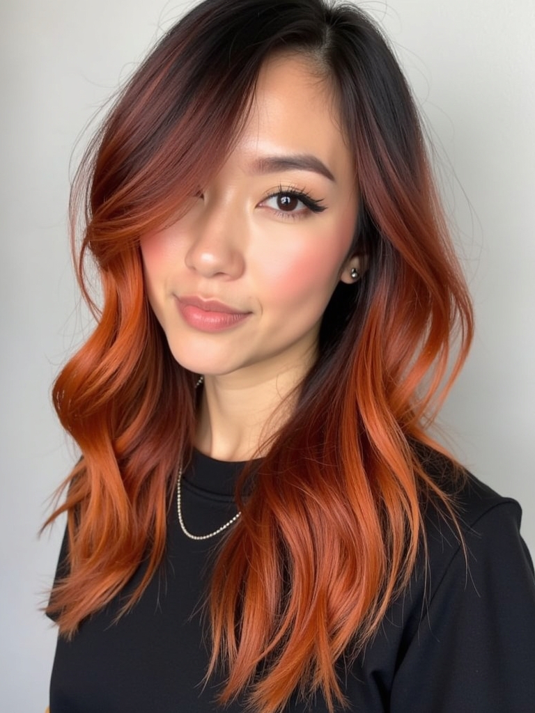 Copper with Caramel Ribbons: 51 Captivating Copper Hair Color Ideas