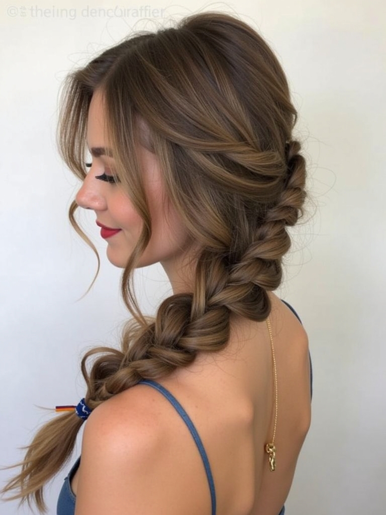 Cute Easy Hairstyles: Accessorized Low Ponytail Elegance