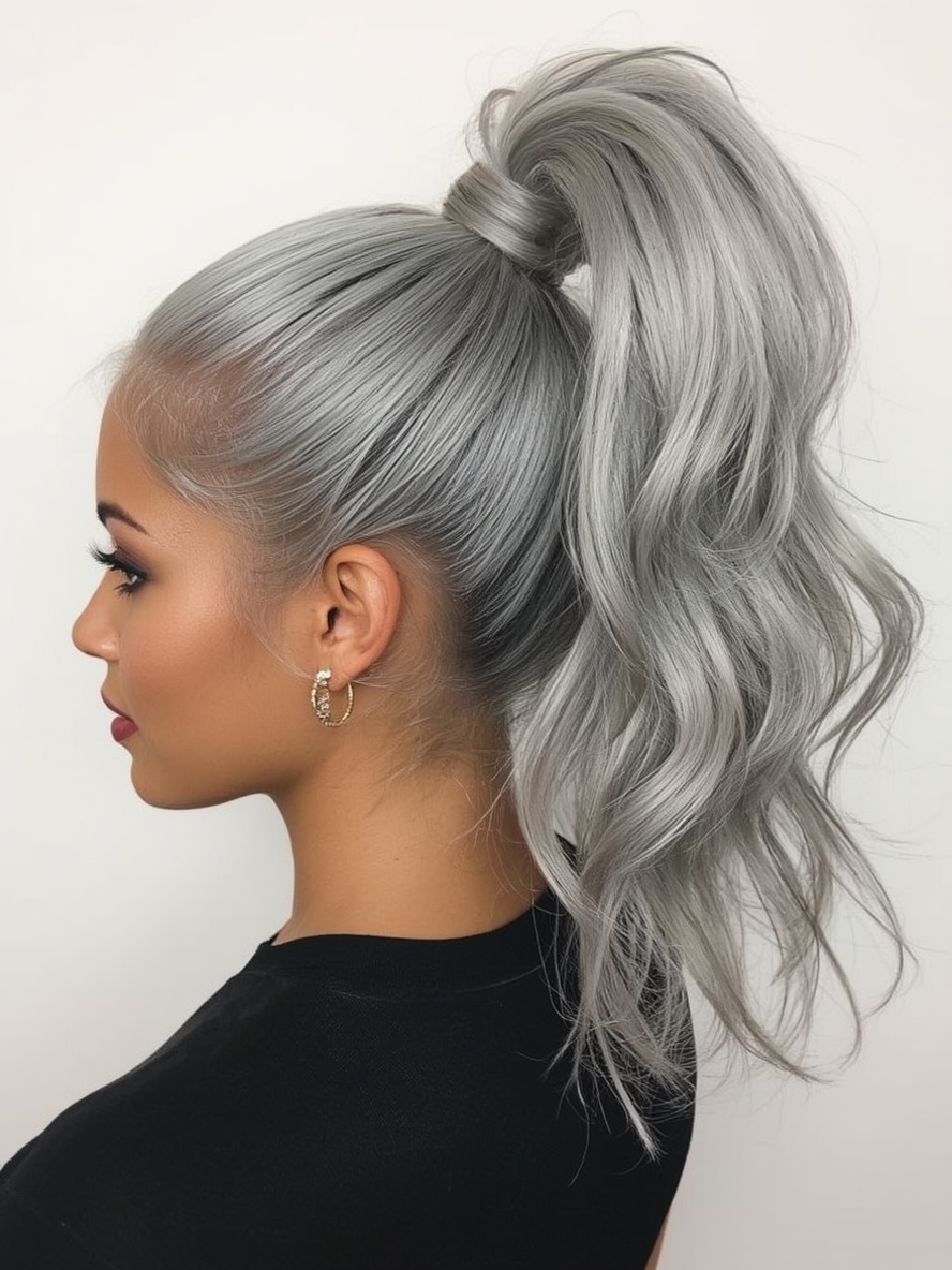 Silver Side Part on Dark Skin