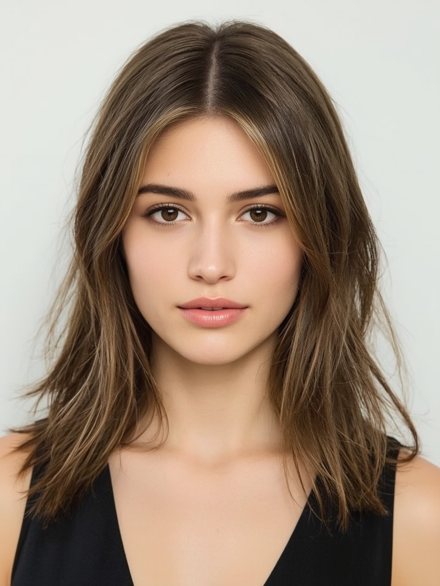 Shoulder Length With Feathered Ends For Thin Fine Hair