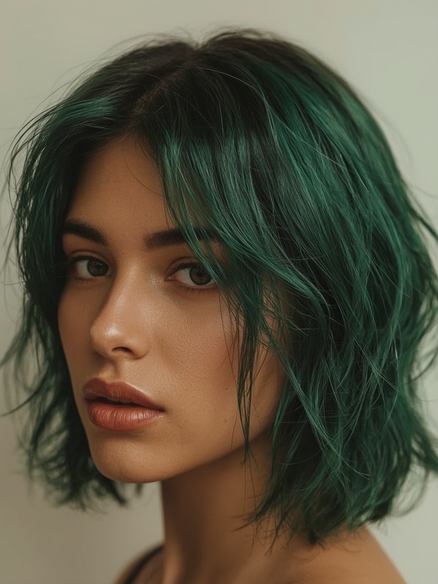 Undercolor Hair with Burgundy Hair Color Streaks