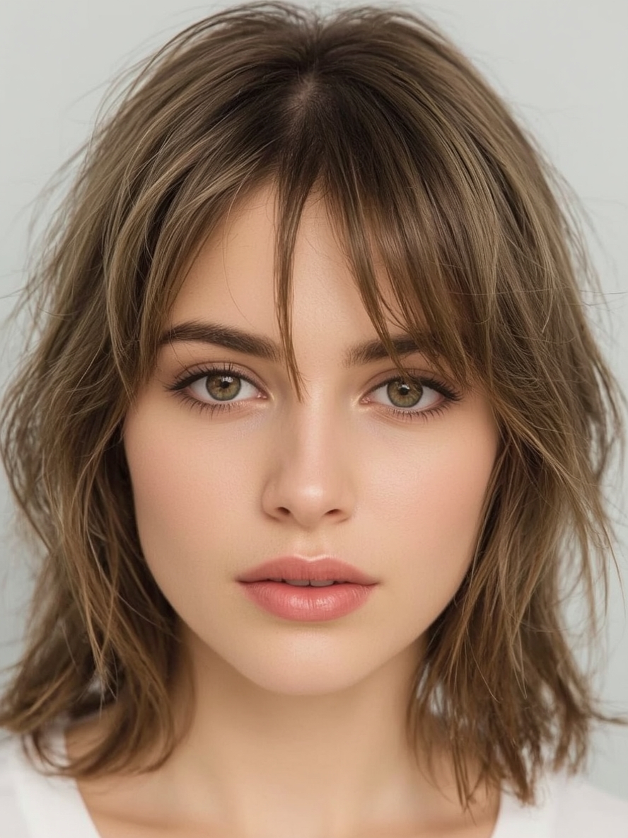 Shoulder Length Hair Thin Fine with a Scarf