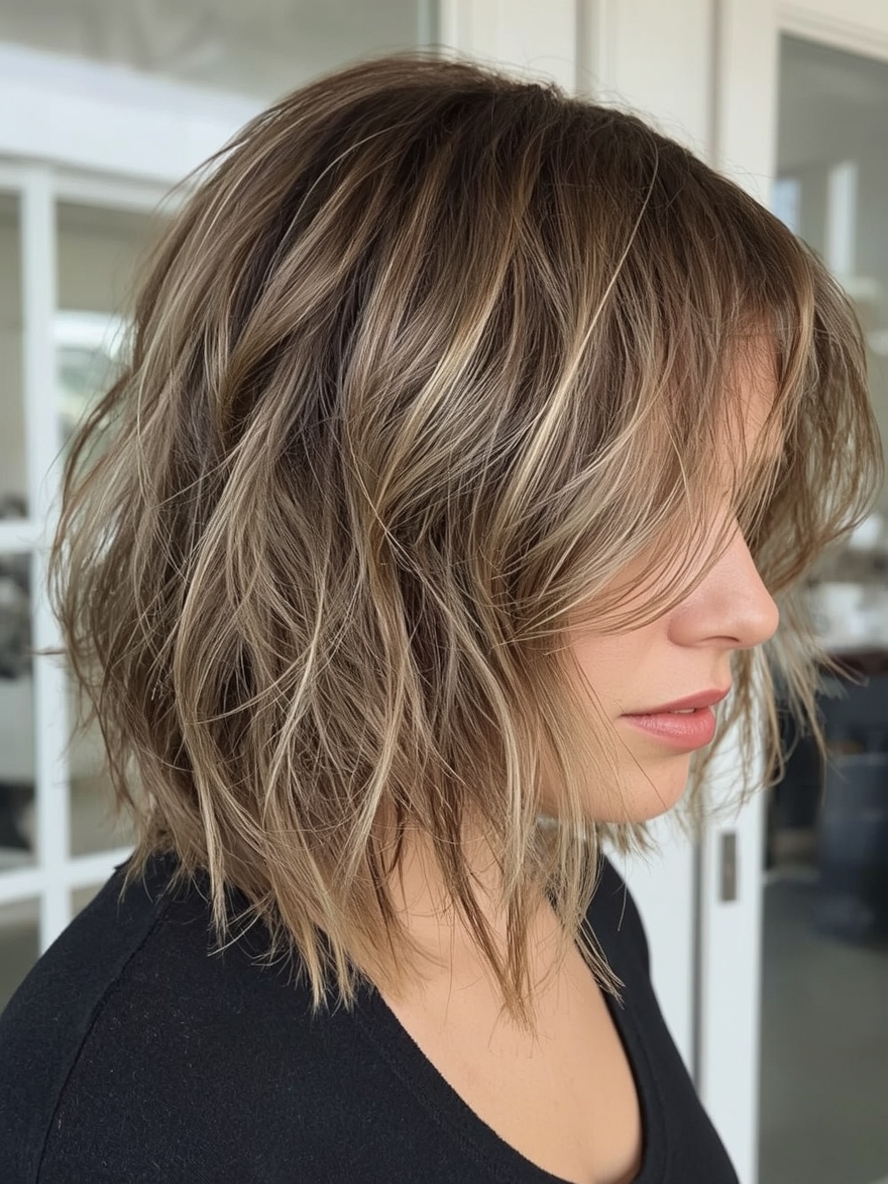 Angled Pixie with Highlights Short Haircuts For Thin Fine Hair