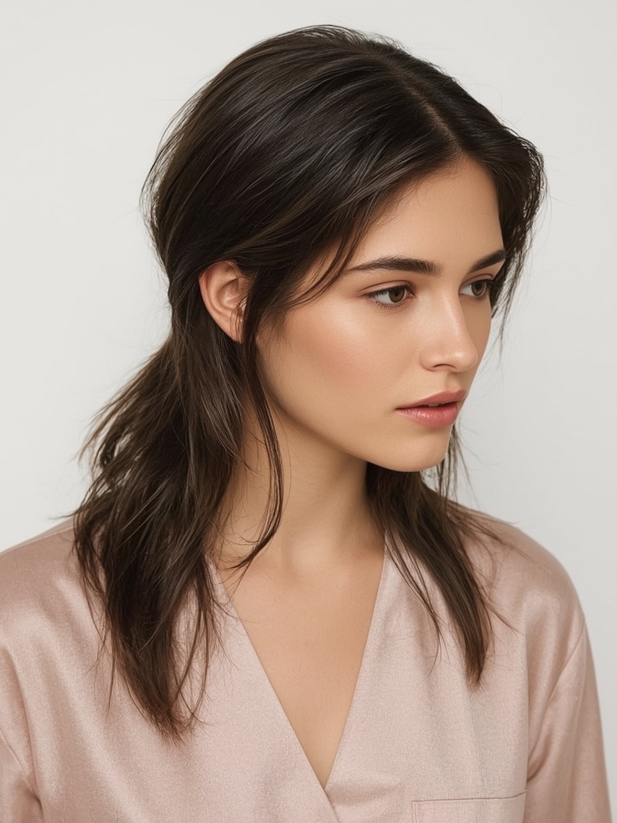 Long Hair Older Women: Wavy Hair with Textured Ends