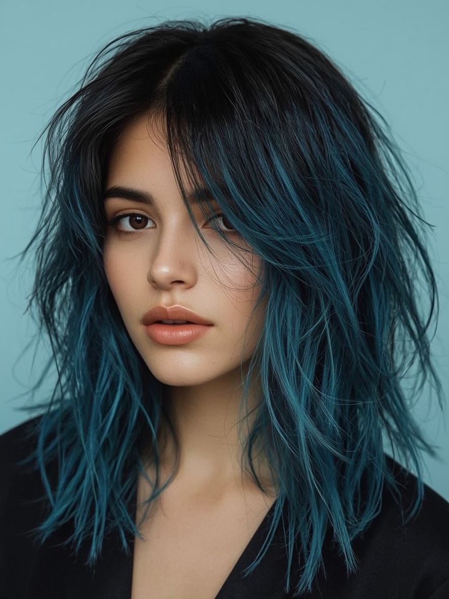 Undercolor Hair with Copper Peekaboo Hair