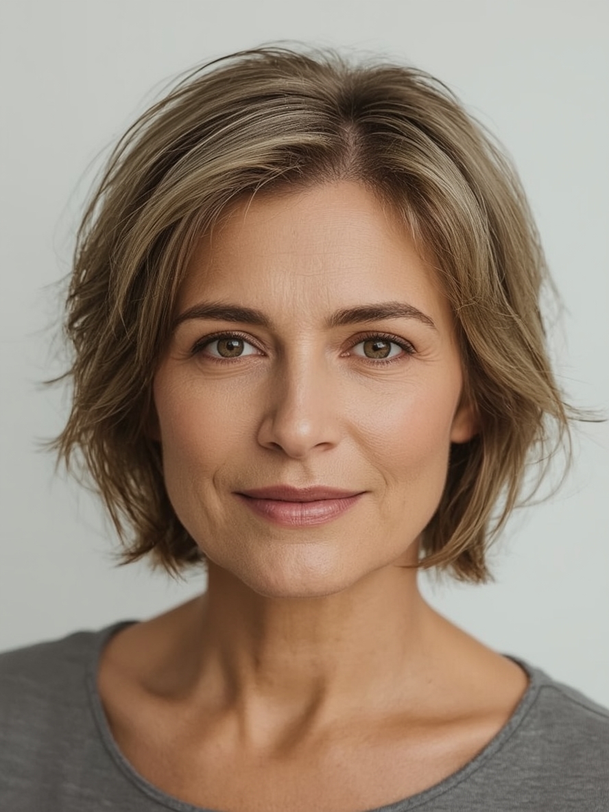 Bob For Thin Hair Older Women: The Shaggy Textured Inverted Bob