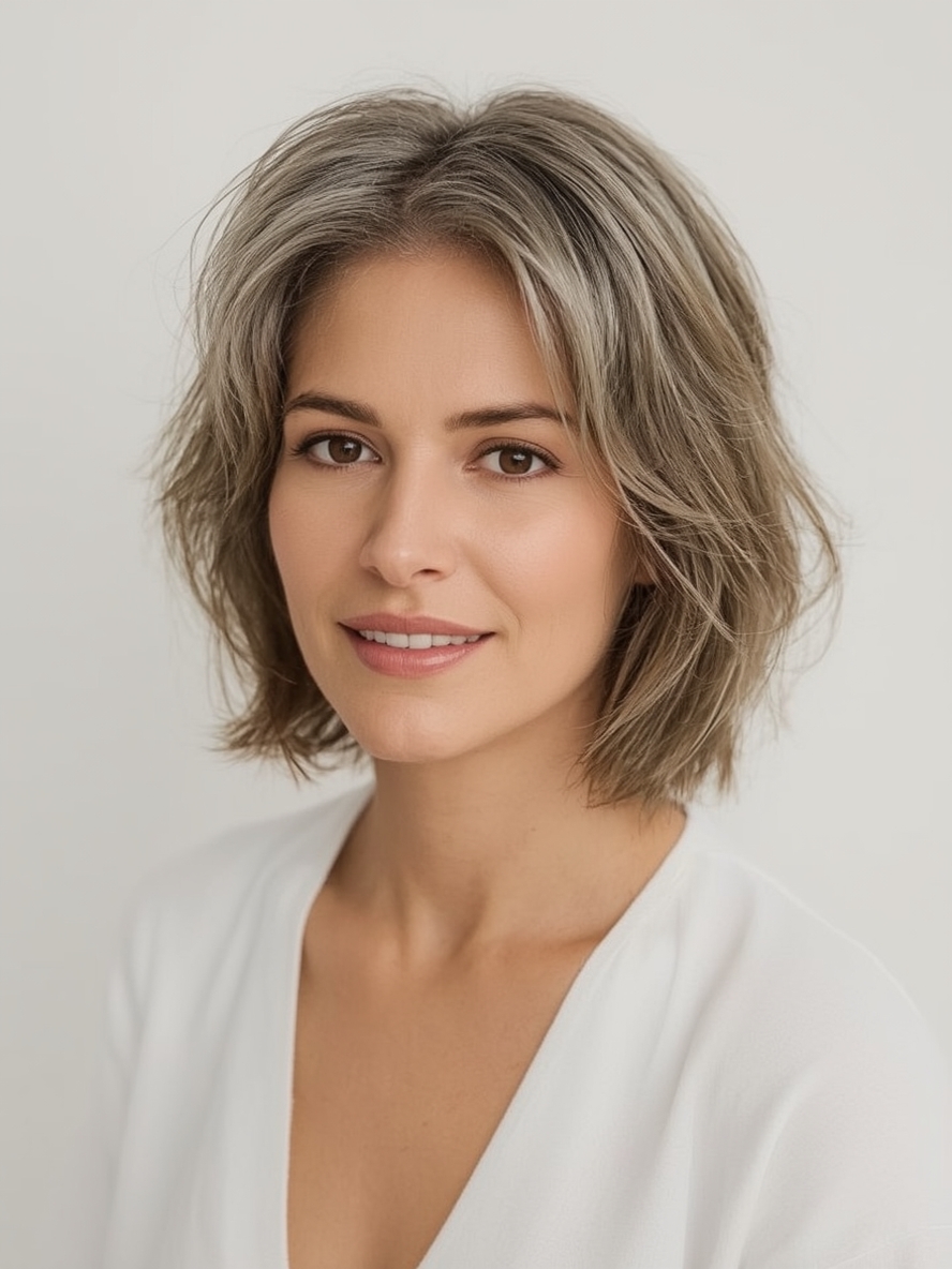 Bob For Thin Hair Older Women: The Chin Length Stacked Inverted Bob
