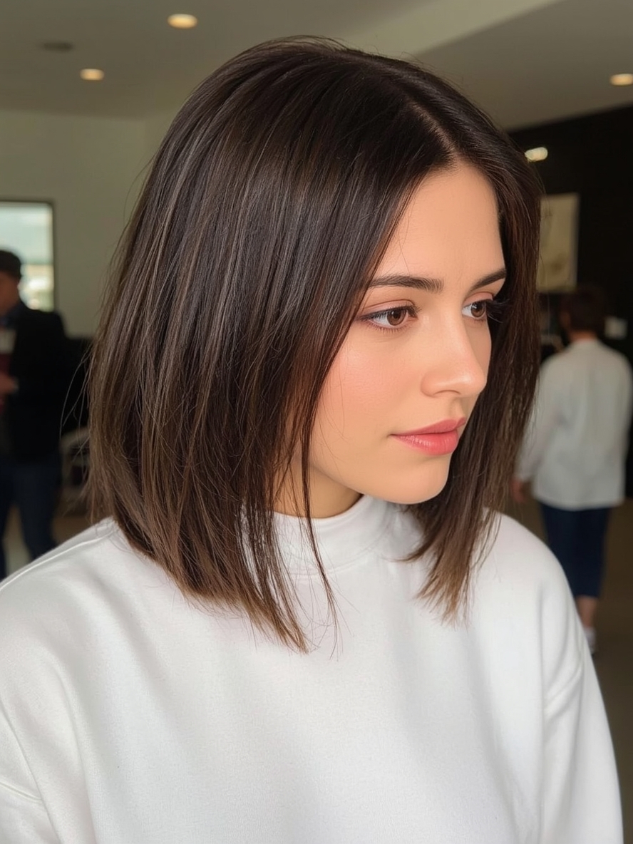 Shoulder Length Tucked Behind One Ear For Thin Fine Hair