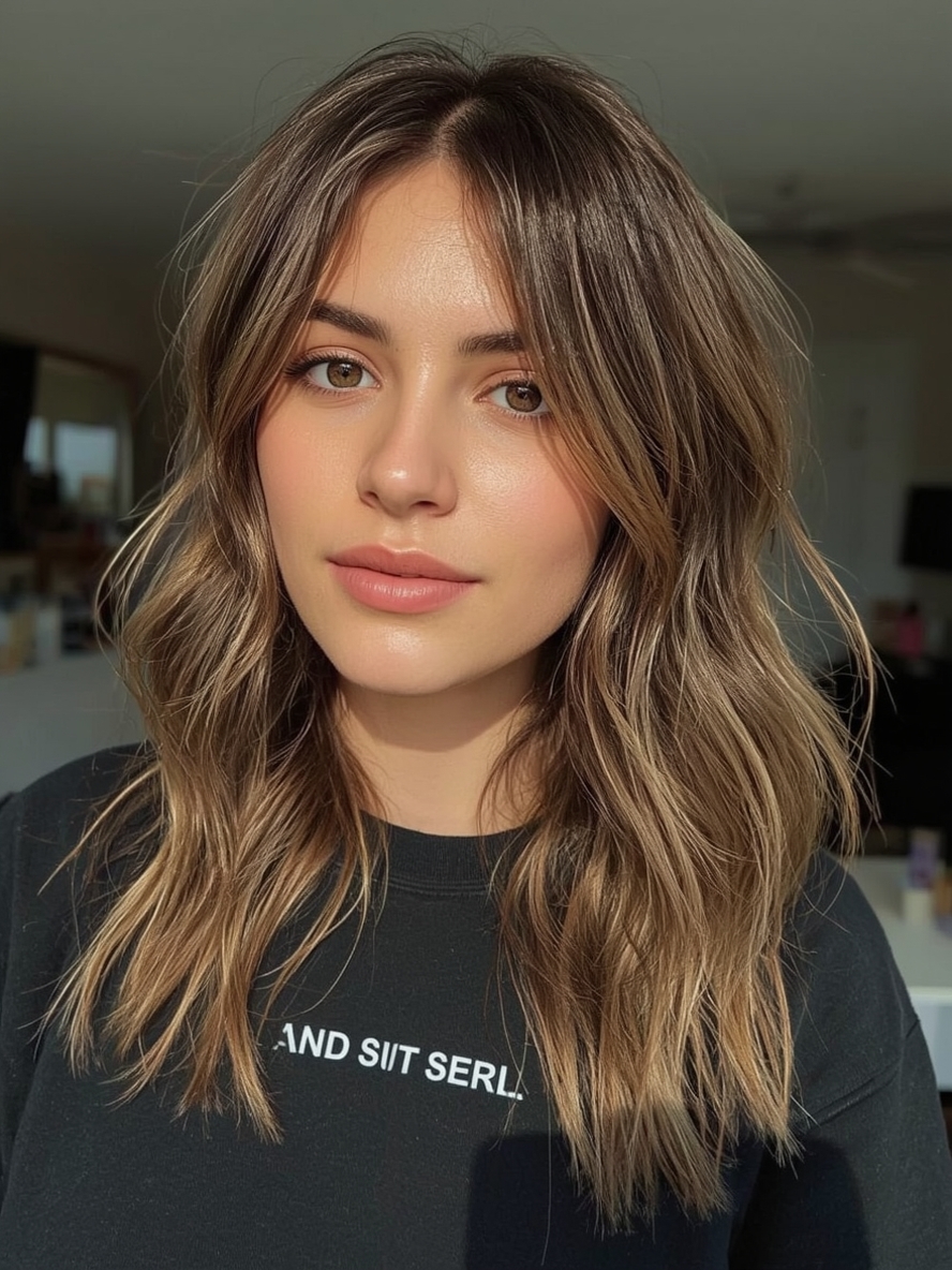 Icy Caramel: Cool-Toned Caramel Highlights on Brown Hair