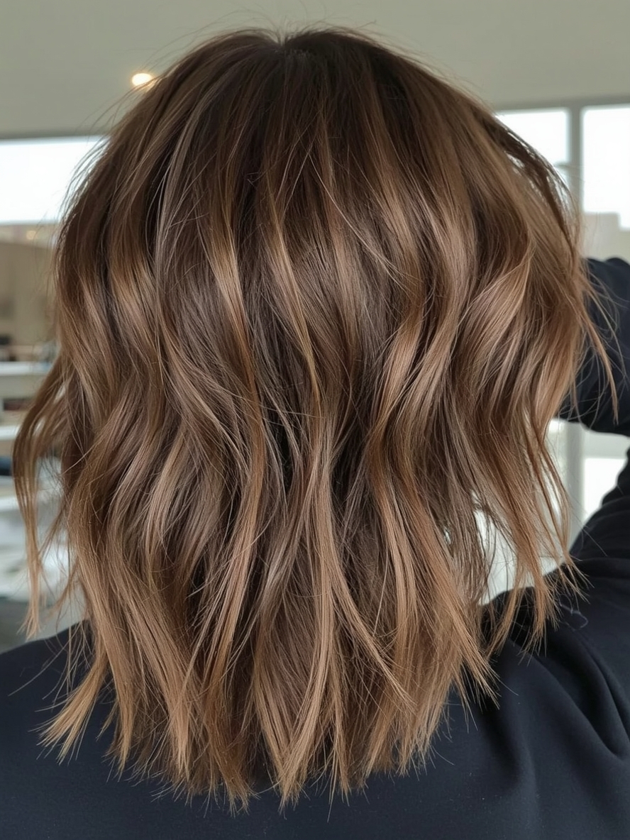 Caramel Balayage: Hand-Painted Caramel Highlights on Brown Hair