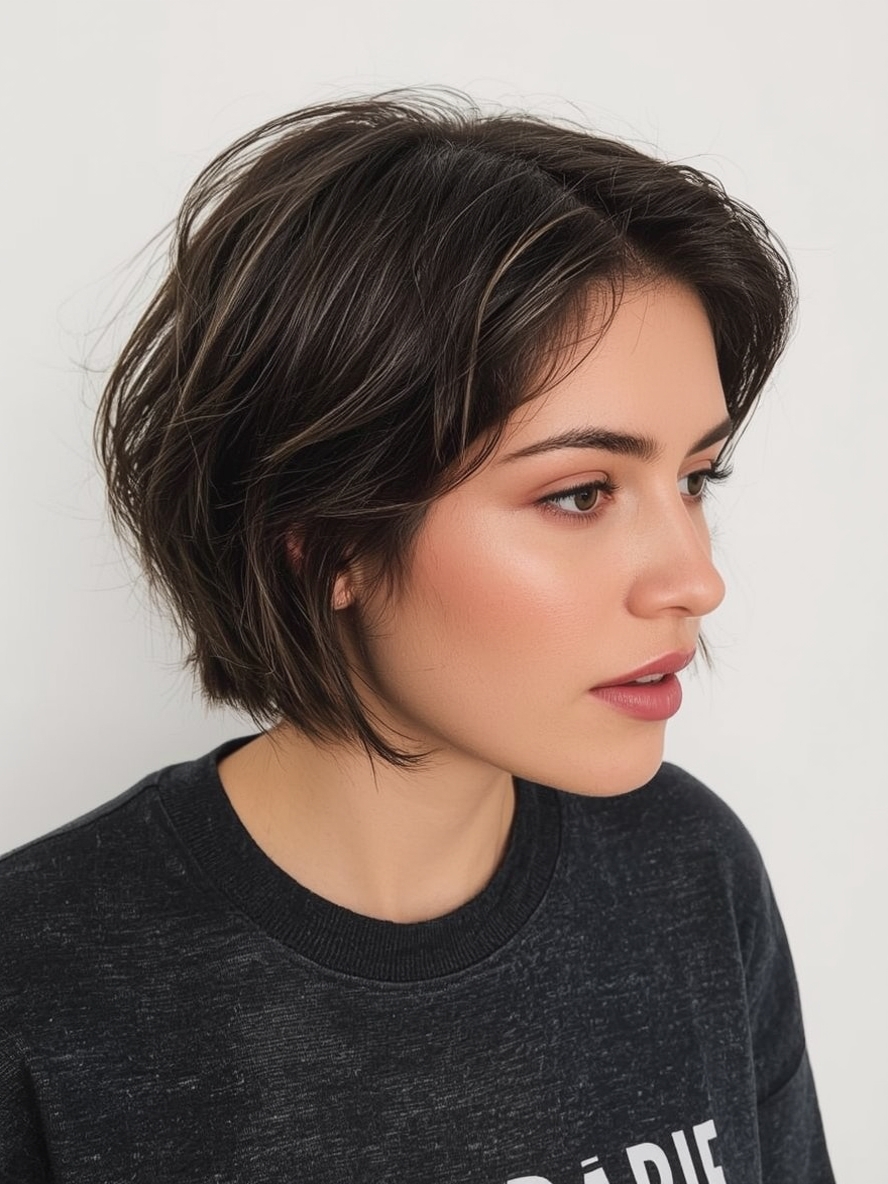 Feathered Bob Short Haircuts For Thin Fine Hair