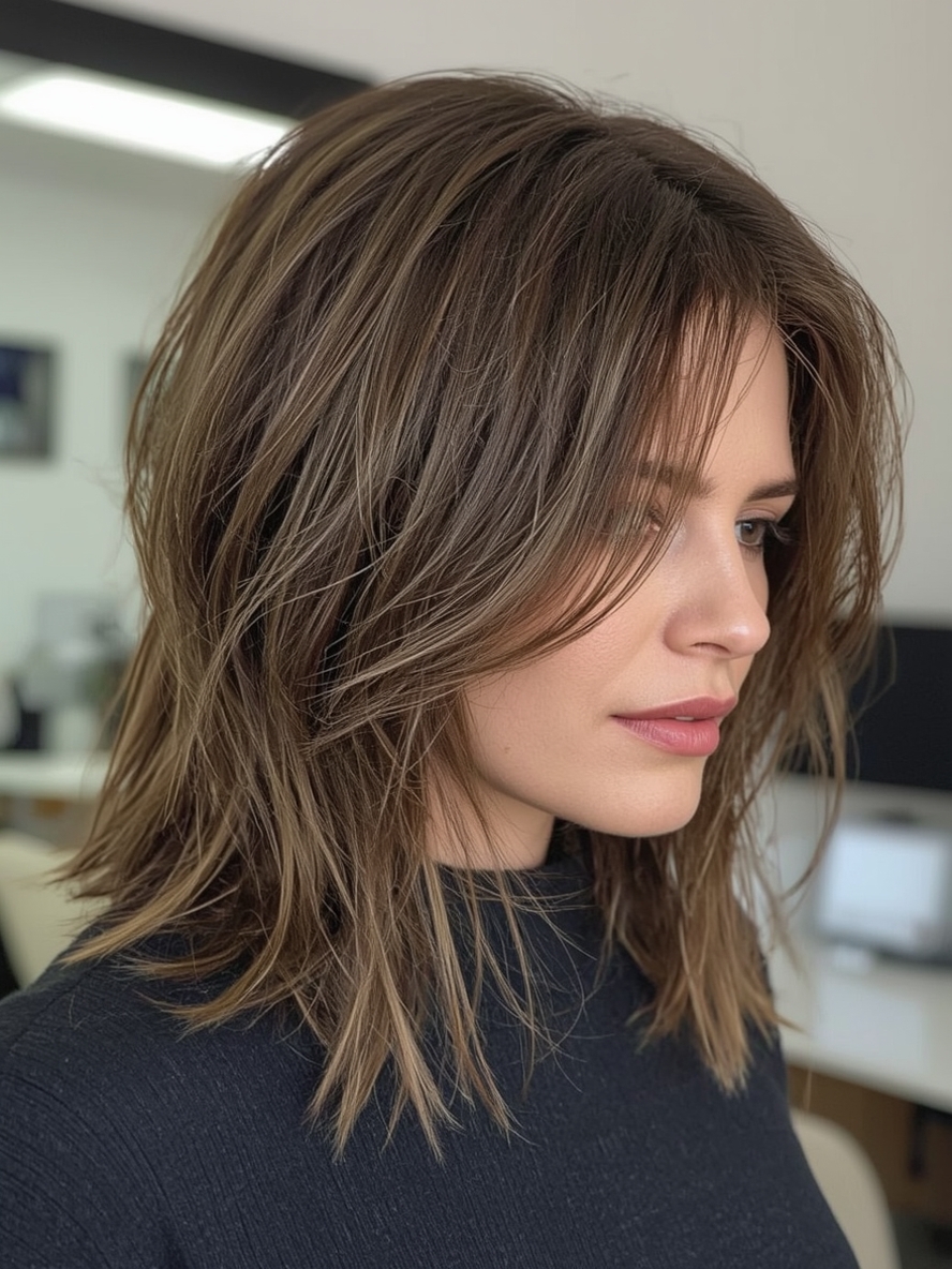 Long Hair Older Women: Center Part with Long Soft Waves