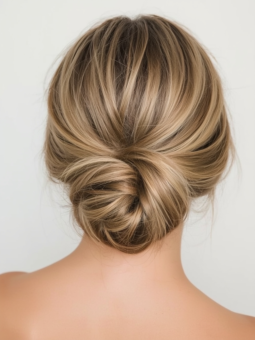 Bridesmaids Hairstyles: Twisted Half-Updo with Flowers