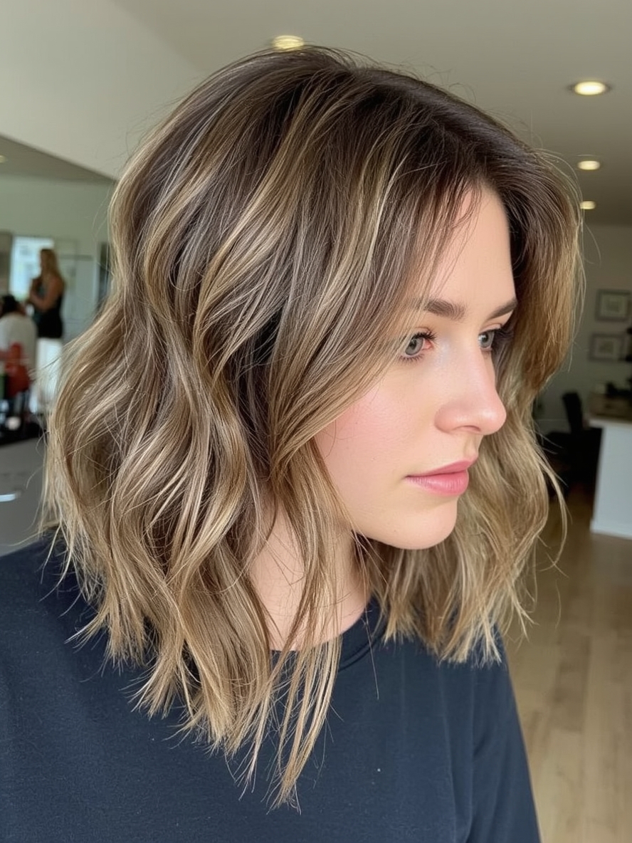 Shoulder Length Straight And Tucked Behind The Ears For Thin Fine Hair