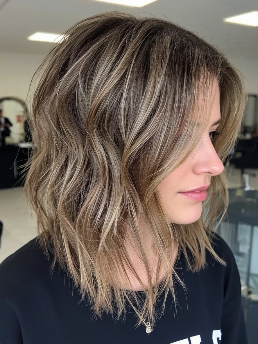 Hairstyles For Thin Fine Hair Over 60: Choppy Layers with Texture