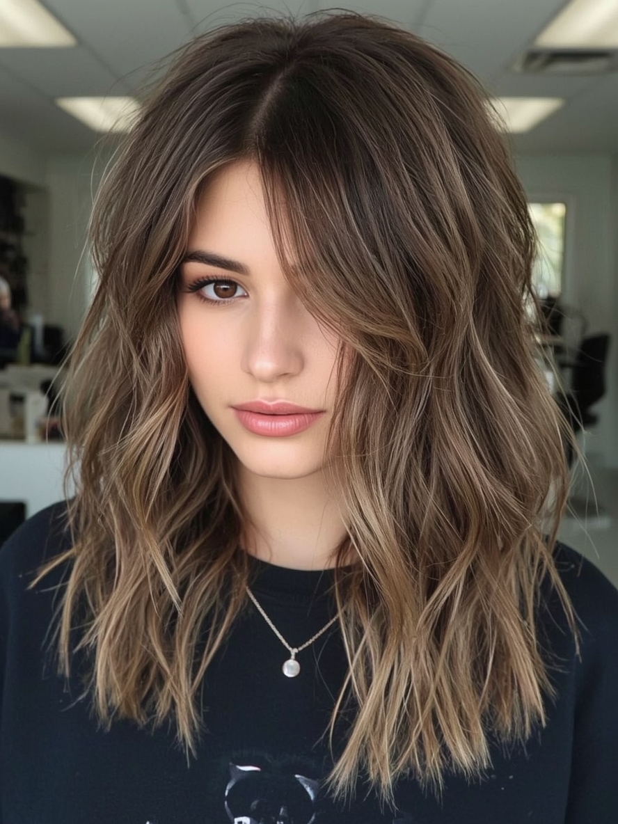 Caramel Ombre: Faded Caramel Highlights on Brown Hair