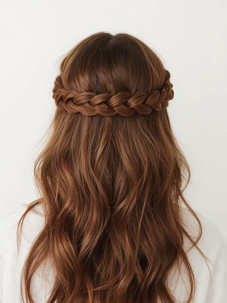 Chocolate Copper Twisted Half-Updo