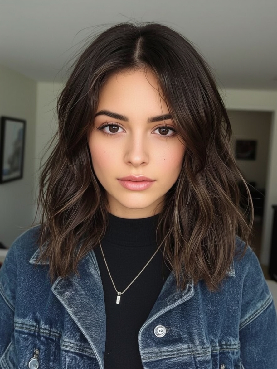 Shoulder Length Half-Up Half-Down For Thin Fine Hair