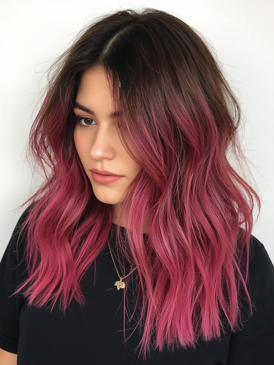 Undercolor Hair with Fire Engine Red Peekaboo Hair