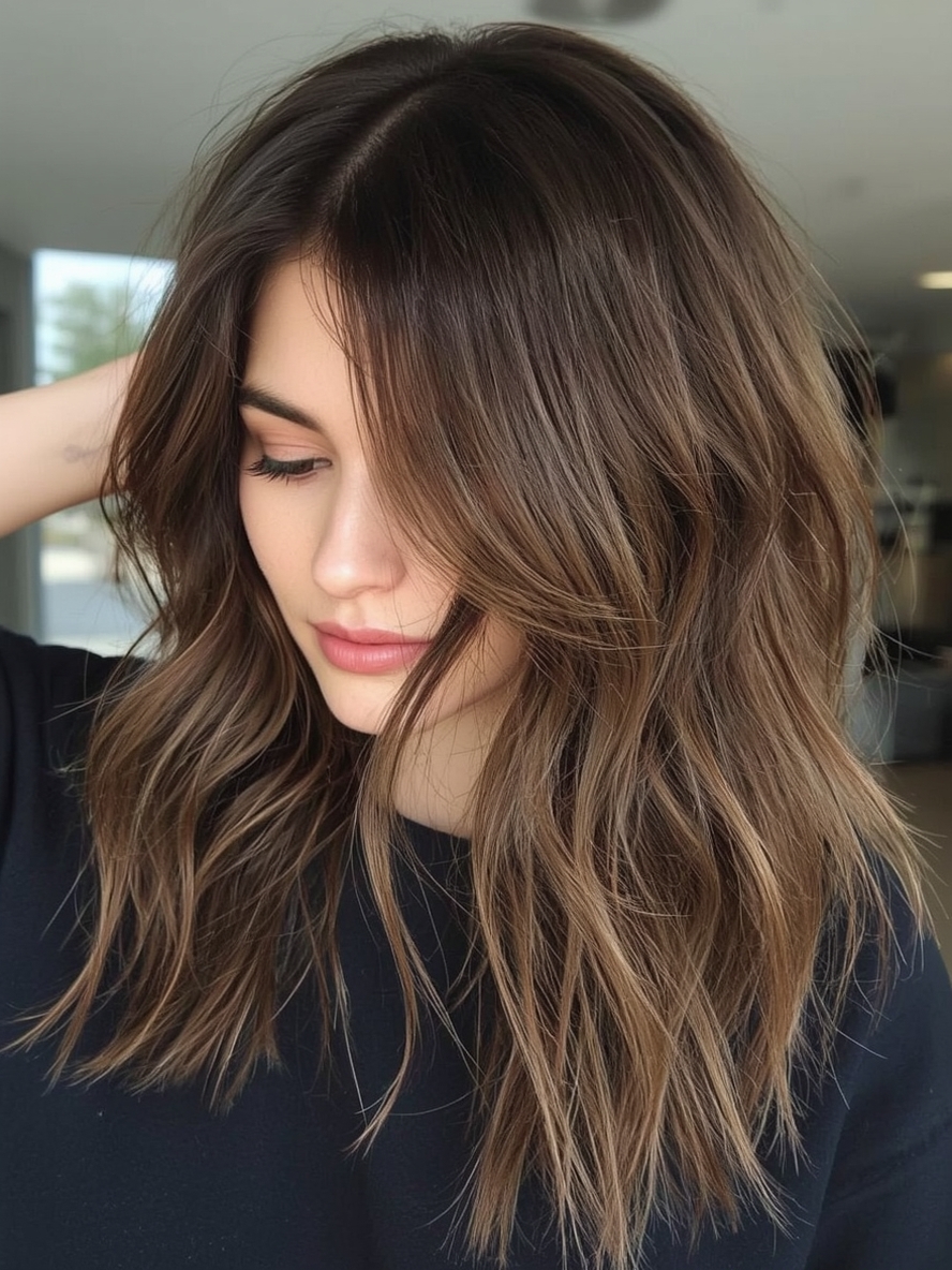 Brunette Summer Hair 2025: Toffee Toned Balayage
