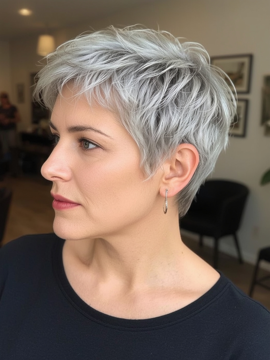 Hairstyles For Thin Fine Hair Over 60: Voluminous Crown Layers