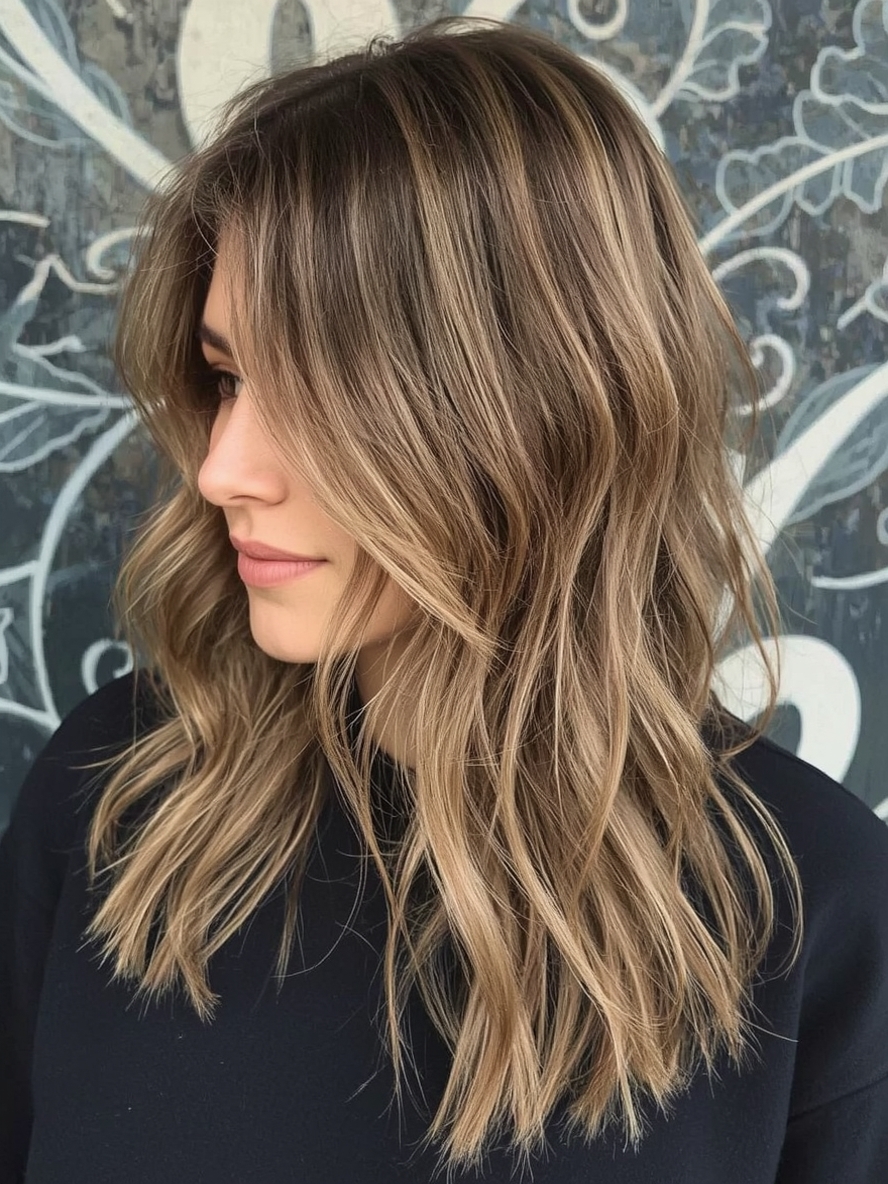 Butterfly Haircut with Choppy Ends for Long Hair and Round Face