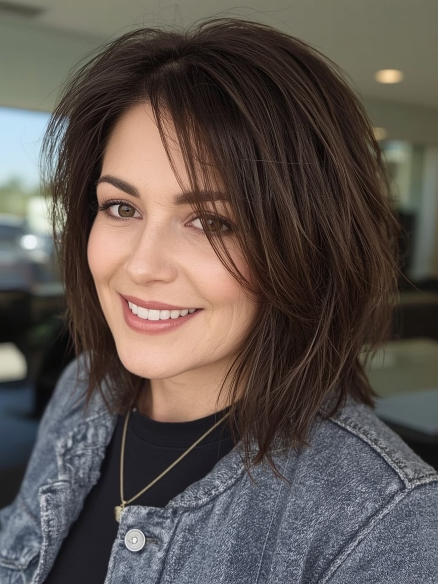 Hairstyles For Thin Fine Hair Over 60: Wispy Bangs with a Bob