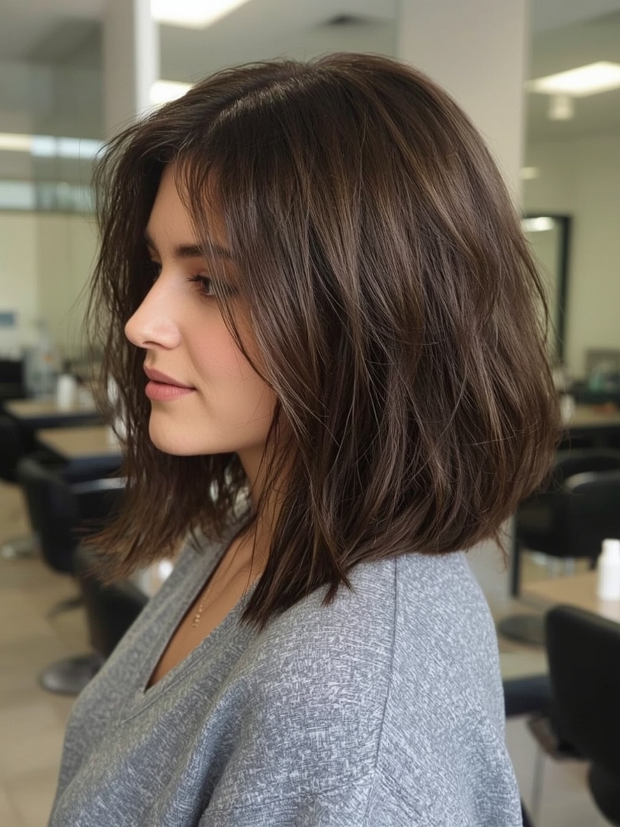 Shoulder Length Asymmetrical Cut For Thin Fine Hair