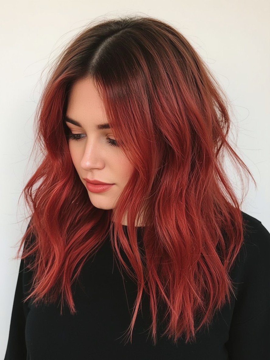 Undercolor Hair with Dark Roots Blonde Hair