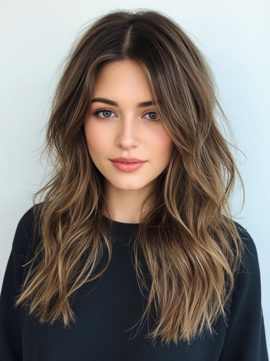 Long Hair Older Women: Half-Up Half-Down with Twisted Sections