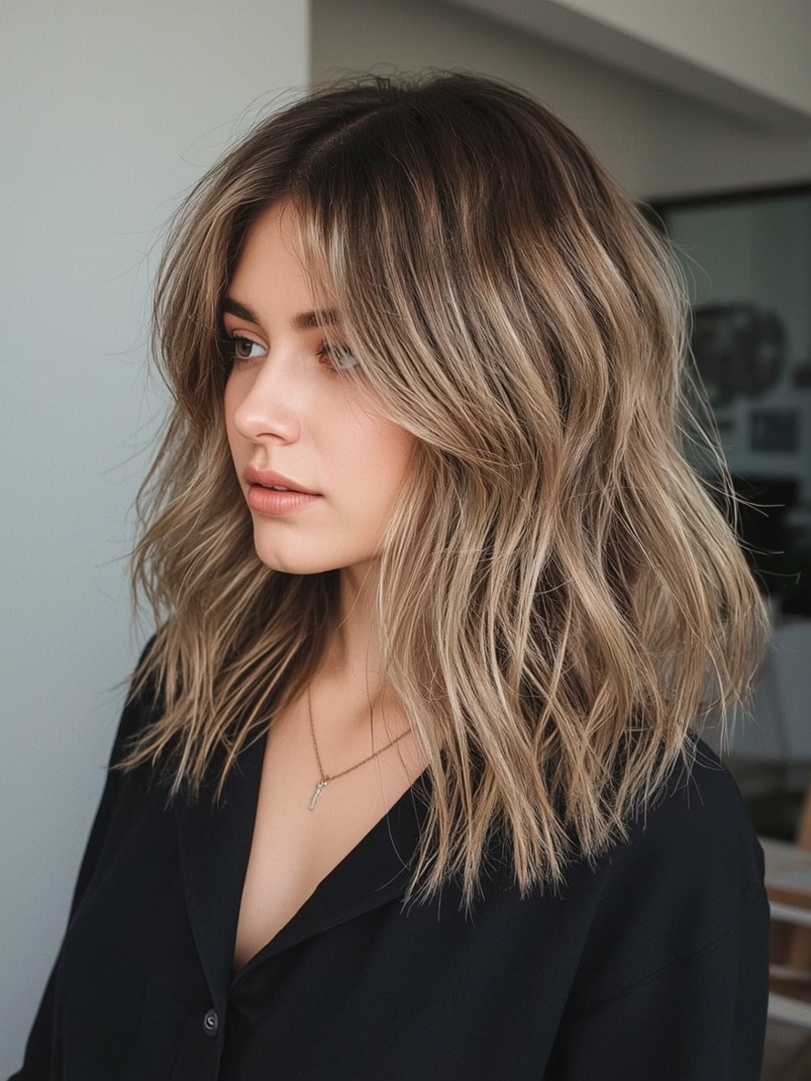 Shoulder Length Hair Thin Fine with Balayage