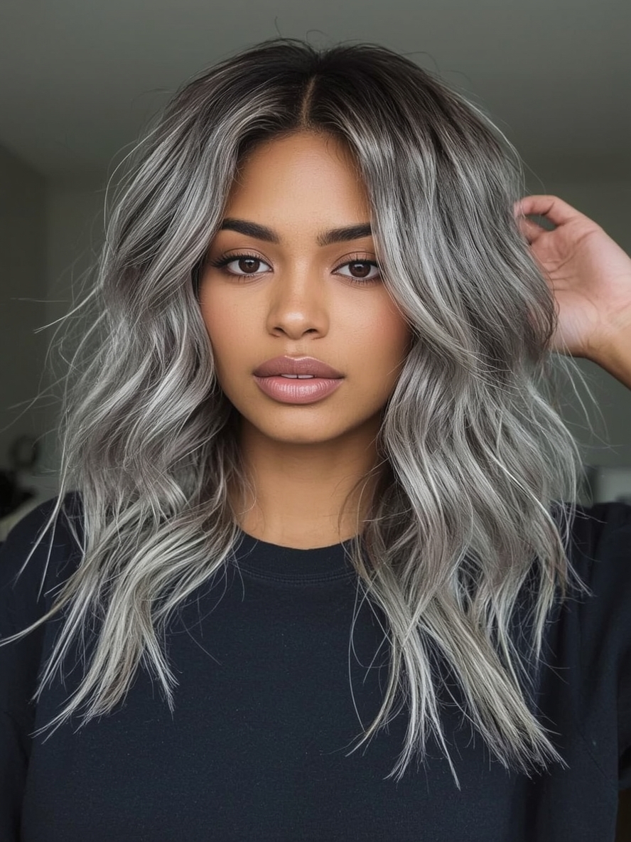 Silver Mohawk on Dark Skin