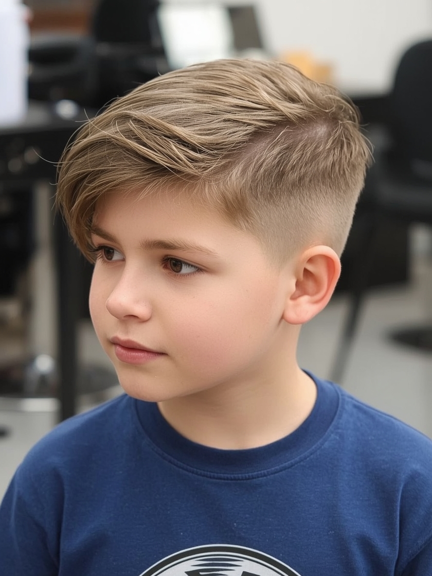 Low Fade With Textured Top Boys Summer Haircut