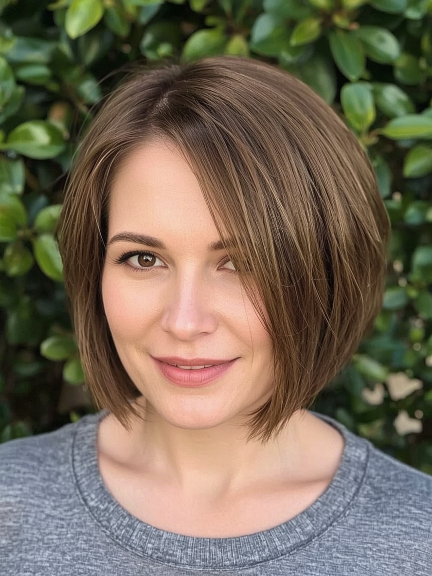 Bob For Thin Hair Older Women: The Chin-Length Angled Bob