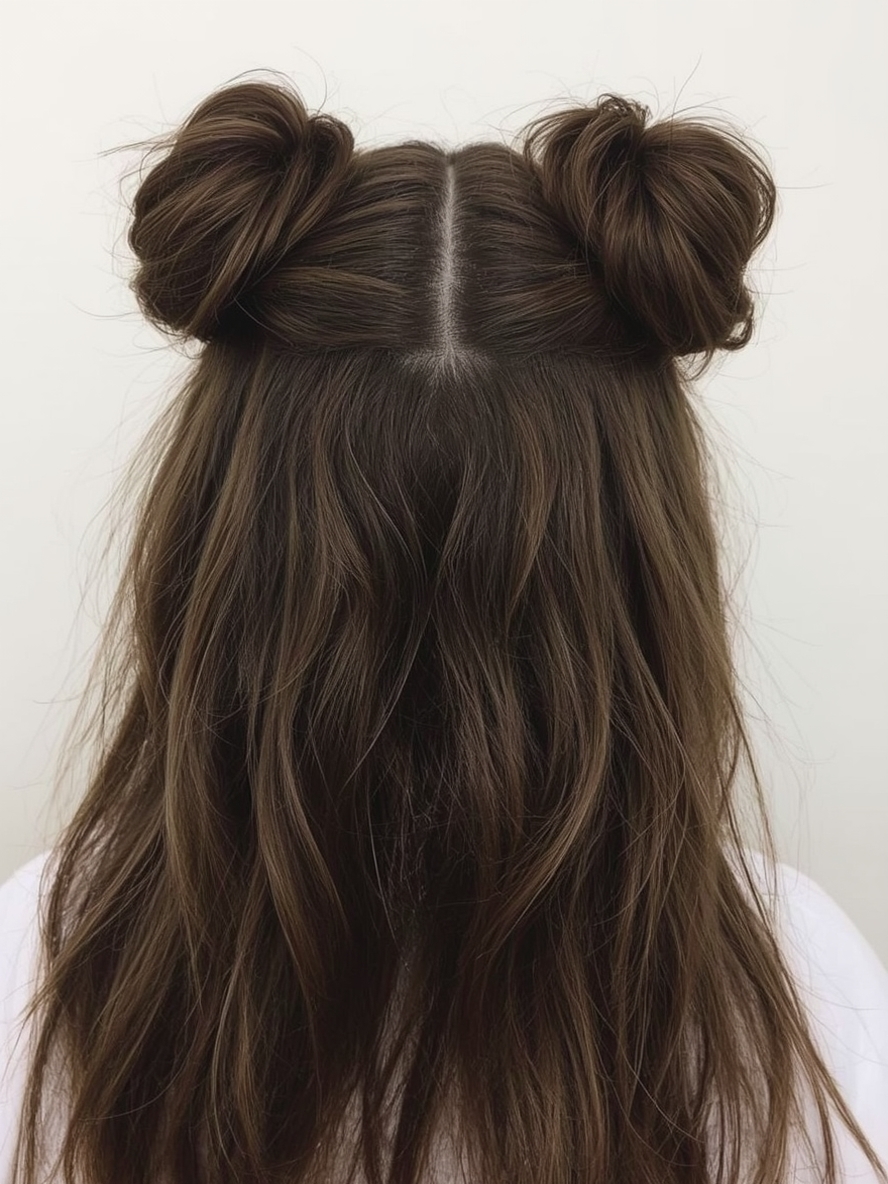 Grad Hairstyles: Half-Up Half-Down with Curls