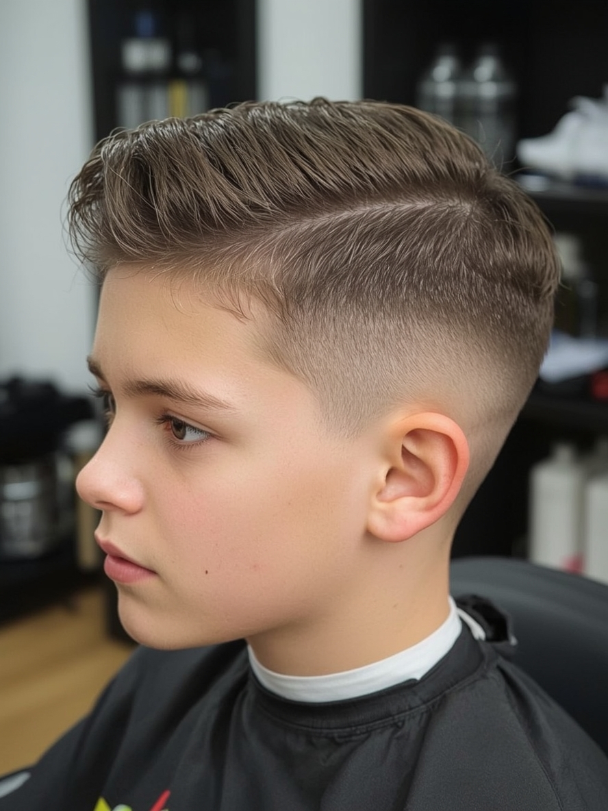 Side Swept Boys Summer Haircut